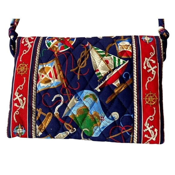 Vera Bradley Quilted Crossbody Bag Purse Nautical Print Adjustable Strap Small - Picture 1 of 7